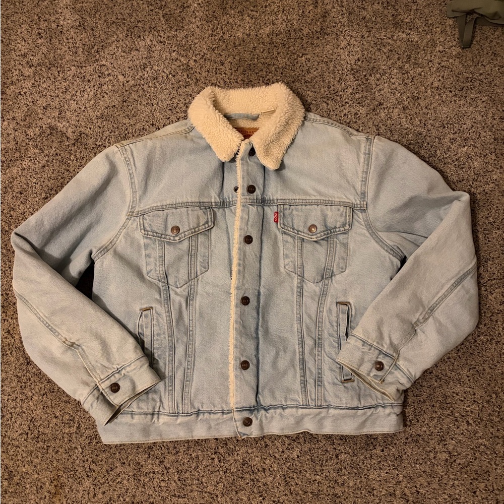 Levi's Light Blue Denim Jacket With Sherpa Inside